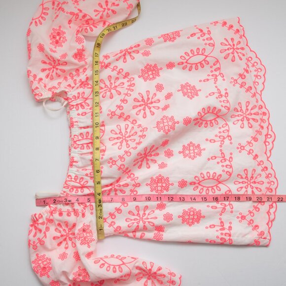 Lilly Pulitzer Laurenne Off The Shoulder Top Karmic Coral Pink White Size Small - Picture 7 of 7